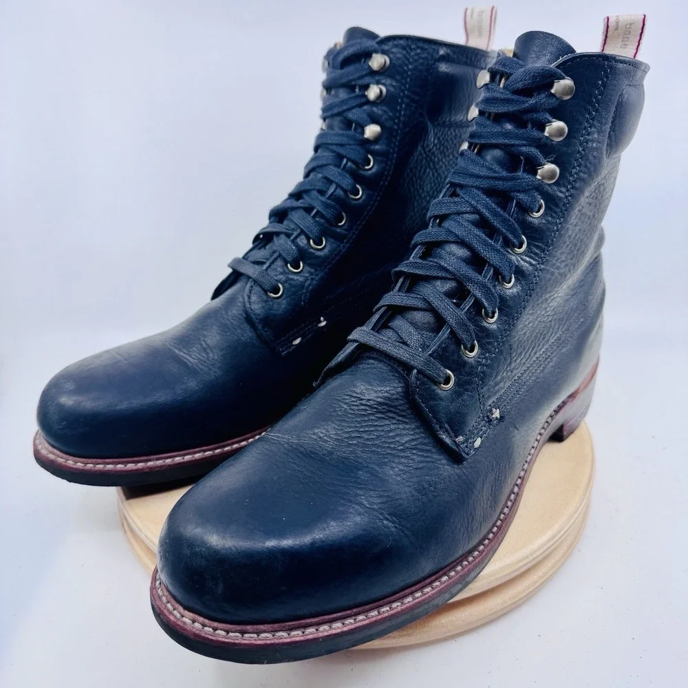 Rag & Bone Service Boots Mens 10 Black Leather Lace Up Heritage Combat Boots